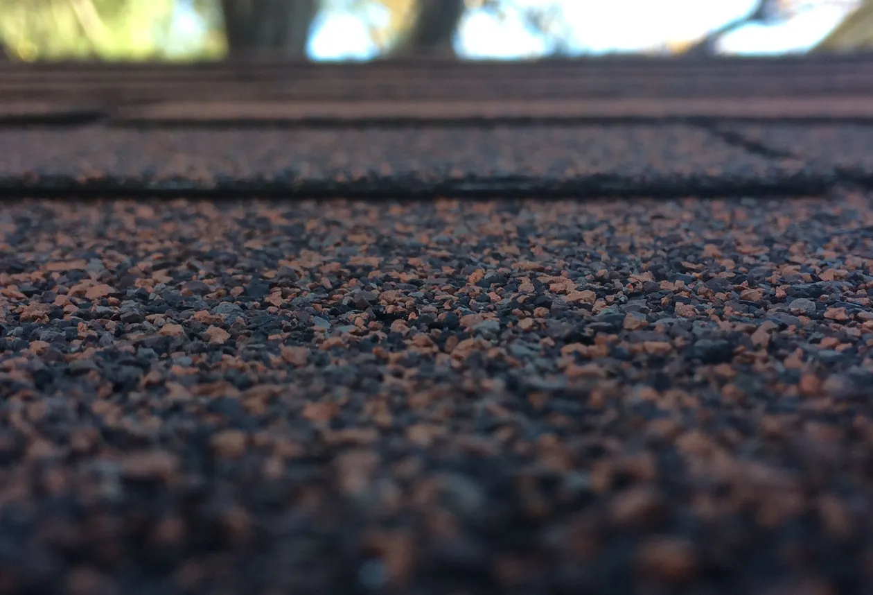 Close-up of architectural asphalt shingle texture