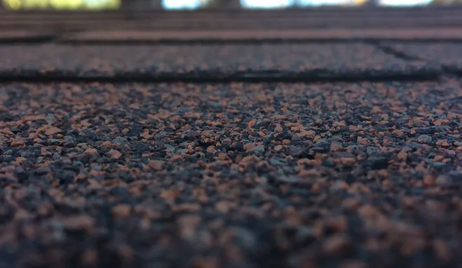 Close-up of architectural asphalt shingle texture